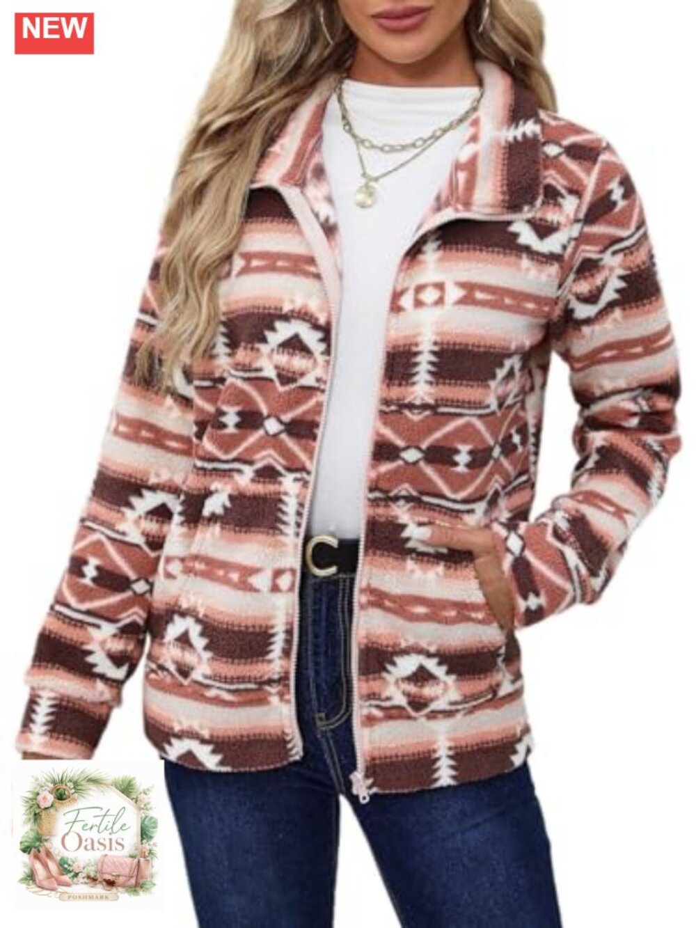 Women's Full Zip Fleece Jacket - Sherpa Lined, Warm & Cozy